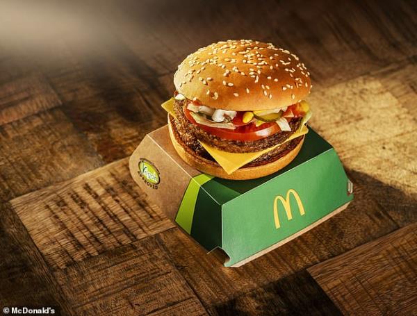 Burger King sells plant-ba<em></em>sed burgers around the world, including the Whopper made with soy protein, while McDonald's McPlant (pictured) is sold across Europe, including the UK